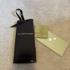 Van Cleef & Arpels Black Bag with Olive Pouch